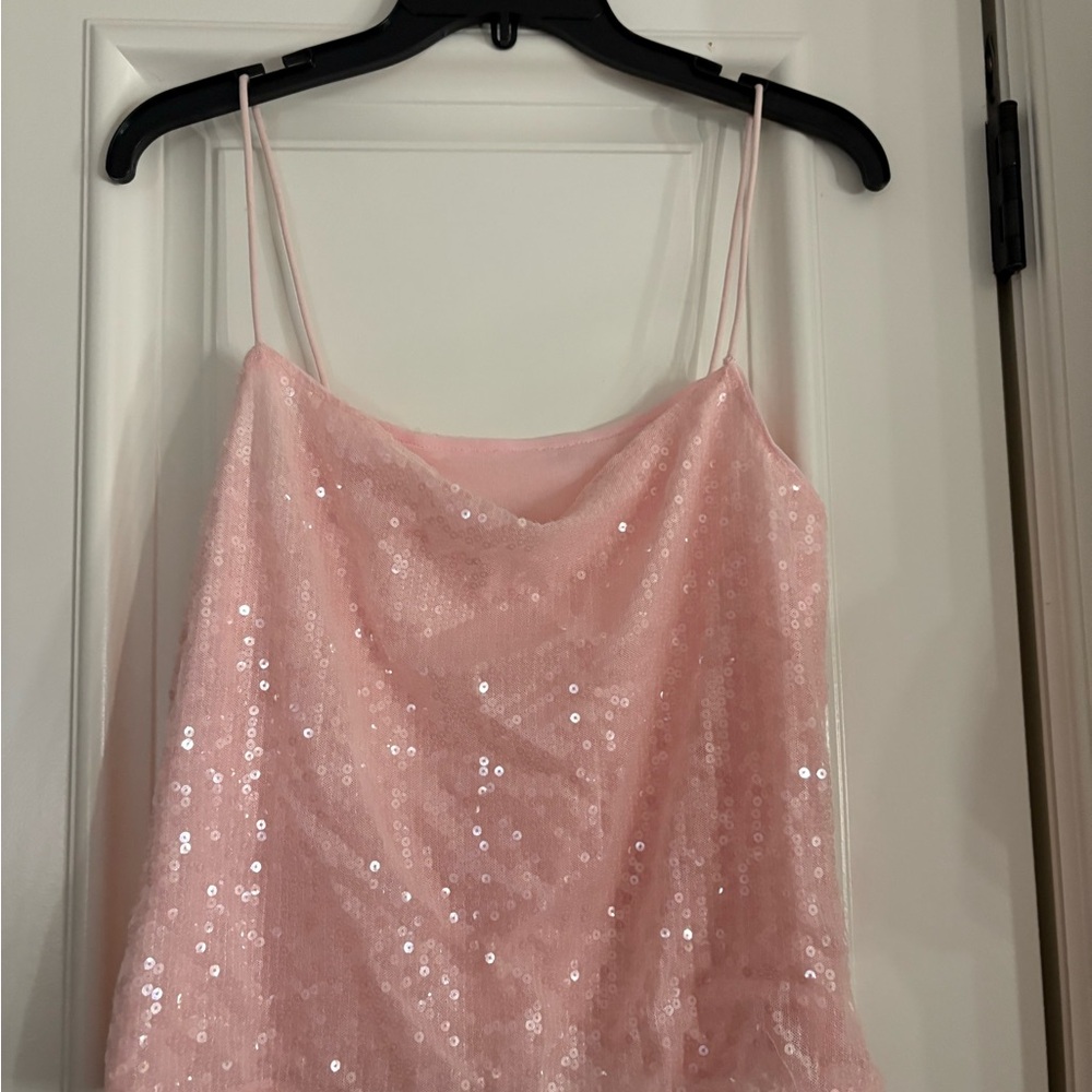 Pink Sequin Cami Top